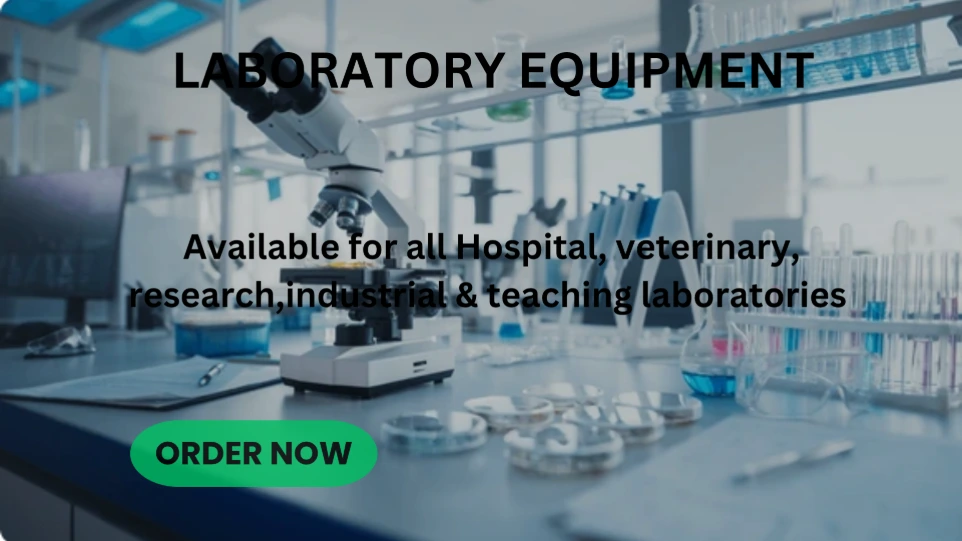 lab equipment for all lab departments: microbiology, hematology, immunology, molecular biology, clinical chemistry and so on for both veterinary and human labs